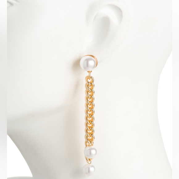 KENNETH JAY LANE Pearl Chain Earrings - Picture 4 of 4
